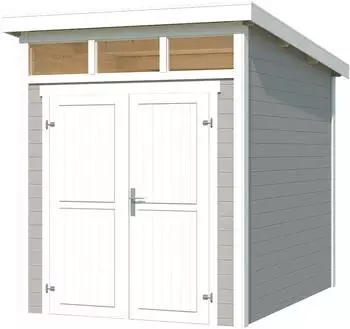 Nordic Holz Kibo 2 BxT: 200x275 cm Blockbohlenhaus 28mm Lichtgrau