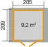 Weka Gartenhaus 224 A BxT: 260x233 cm natur