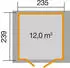 Weka Gartenhaus 224 A BxT: 280x263 cm grau