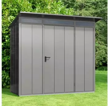Hörmann EcoStar Elegant mit Pultdach Typ 1, 108 x 238 cm, graualuminium, 2,6 m², 1-flüglige Tür