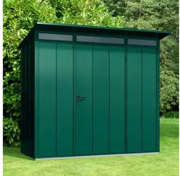 Hörmann EcoStar Elegant mit Pultdach Typ 1, 108 x 238 cm, moosgrün, 2,6 m², 1-flüglige Tür