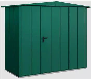 Hörmann EcoStar Elegant mit Satteldach Typ 1, 108 x 238 cm, moosgrün, 2,6 m², 1-flüglige Tür