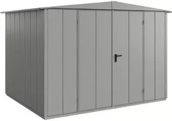 Hörmann EcoStar Elegant mit Satteldach Typ 3, 238 x 303 cm, graualuminium, 7,2 m², 2-flüglige Tür
