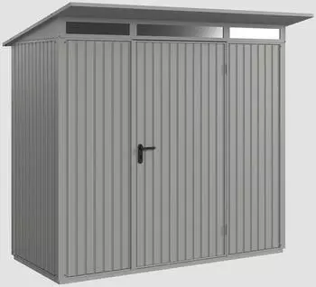 Hörmann EcoStar Trend mit Pultdach Typ 1, 108 x 238 cm, graualuminium, 2,6 m², 1-flüglige Tür