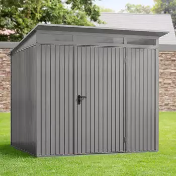 Hörmann EcoStar Trend mit Pultdach Typ 2, 238 x 238 cm, graualuminium, 5,7 m², 1-flüglige Tür
