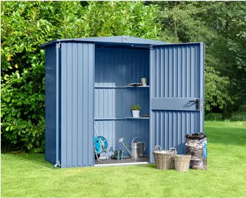 Hörmann EcoStar Trend mit Satteldach Typ 1, 108 x 238 cm, taubenblau, 2,6 m², 1-flüglige Tür