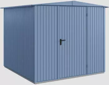 Hörmann EcoStar Trend mit Satteldach Typ 2, 238 x 238 cm, taubenblau, 5,7 m², 1-flüglige Tür