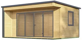 Weka Designhaus Cubilis 4.0 + Lamellenelementen 45mm natur 518 x 421 cm (41250406000)