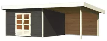 Woodfeeling Northeim 5 inkl. 300 cm Schleppdach/Seiten ohne und Rückwand terragrau (9276)