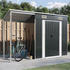 vidaXL Gartenhaus mit Schleppdach 277 x 107 x 181 cm Stahl