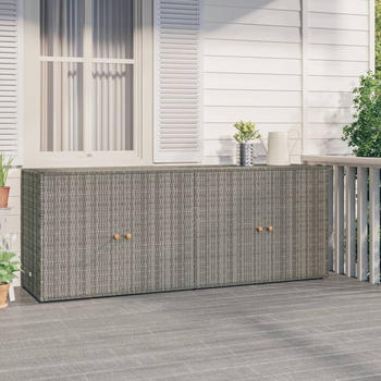 vidaXL Gartenschrank 198x55,5x80 cm Poly Rattan Grau (319871)