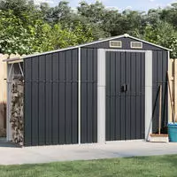 vidaXL Ger&auml;tehaus Anthrazit 277x93x179 cm Verzinkter Stahl