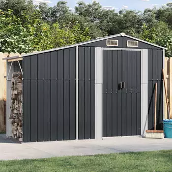 vidaXL Gerätehaus Anthrazit 277x93x179 cm Verzinkter Stahl (364518)
