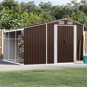 vidaXL Ger&auml;tehaus Braun 277x279x179 cm Verzinkter Stahl (3188296)