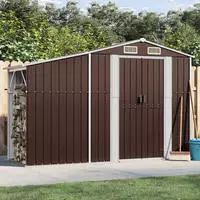vidaXL Ger&auml;tehaus Braun 277x93x179 cm Verzinkter Stahl