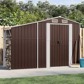 vidaXL Ger&auml;tehaus Braun 277x93x179 cm Verzinkter Stahl (364520)