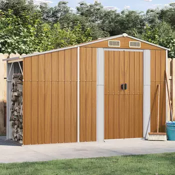 vidaXL Ger&auml;tehaus Braun 277x93x179 cm Verzinkter Stahl (364522)