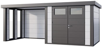 Telluria Classico 2724 552 x 238 cm wei&szlig; mit 2 Fenster und Lounge-Anbau links