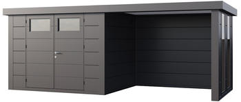 Telluria Classico 3024 582 x 238 cm anthrazit mit 2 Fenstern und Lounge-Anbau rechts