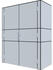 Bertilo Gartenschrank HPL Highboard 155x75x193cm hellgrau