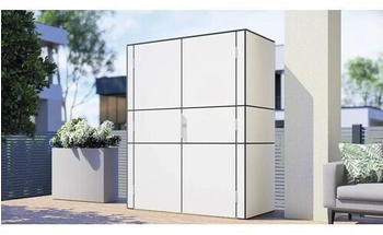 Bertilo Gartenschrank HPL Highboard 155x75x193cm weiß