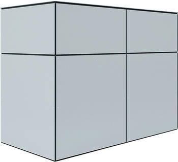 Bertilo Gartenschrank HPL Sideboard 155x75x116cm hellgrau