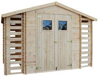 Holzhaus Gartenhaus Mit Brennholzschuppen Timbela M391 - Gartenschuppen Holz
