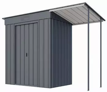 Globel Industries Skillion S84 Gerätehaus inkl. Schleppdach 234 x 113 cm Metall anthrazit