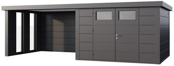 Telluria Classico 3030 642 x 298 cm anthrazit mit 2 Fenstern und Lounge-Anbau links