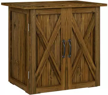 Outsunny Garten-Geräteschrank mit Doppeltür 77x55 cm Braun