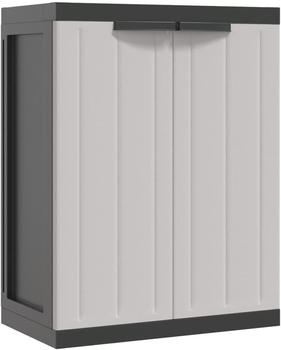 vidaXL Gartenschrank 65x37x85cm PP Grau Schwarz