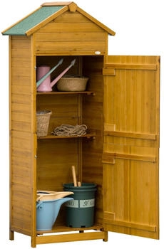 Outsunny Gerätehaus mit 2 Türen 79 x 49 x 191,5 cm Holz natur (845-352V01)