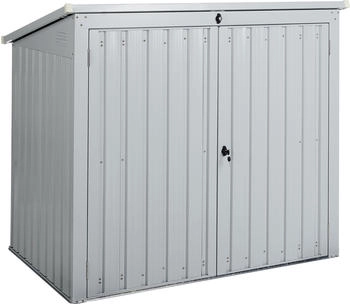 Beliani Gerätehaus mit Pultdach 158 cm Metall Stahl weiß (557578)