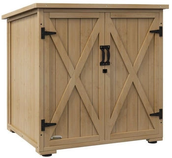 Outsunny Gartenschrank mit Doppeltür 77,5 x 88 x 90 cm Holz natur (84G-416V00ND)