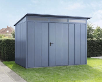 Hörmann EcoStar Elegant mit Pultdach Typ 3, 238 x 303 cm, taubenblau, 7,2 m², 1-flüglige Tür