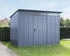 Hörmann EcoStar Elegant mit Pultdach Typ 3, 238 x 303 cm, taubenblau, 7,2 m², 1-flüglige Tür