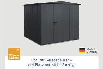 Hörmann EcoStar Elegant mit Satteldach Typ 2, 238 x 238 cm, anthrazitgrau, 5,7 m², 1-flüglige Tür