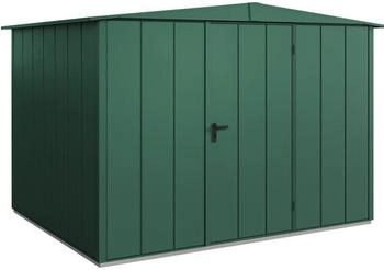 Hörmann EcoStar Elegant mit Satteldach Typ 3, 238 x 303 cm, moosgrün, 7,2 m², 1-flüglige Tür