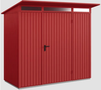 Hörmann EcoStar Trend mit Pultdach Typ 1, 108 x 238 cm, purpurrot, 2,6 m², 1-flüglige Tür