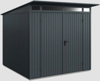 Hörmann EcoStar Trend mit Pultdach Typ 2, 238 x 238 cm, anthrazitgrau, 5,7 m², 2-flüglige Tür
