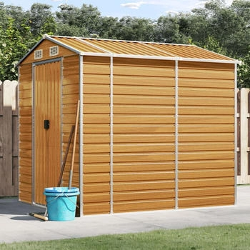 vidaXL Ger&auml;tehaus Hellbraun 191x215x198 cm Verzinkter Stahl (3188276)