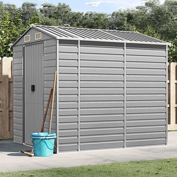 vidaXL Ger&auml;tehaus Hellgrau 191x215x198 cm Verzinkter Stahl (3188243)