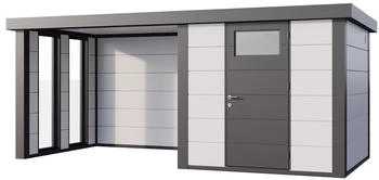Telluria Classico 2424 522 x 238 cm wei&szlig; mit 2 Fenster und Lounge-Anbau links