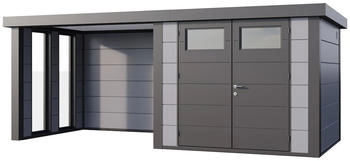 Telluria Classico 2724 552 x 238 cm lichtgrau mit 2 Fenster und Lounge-Anbau links