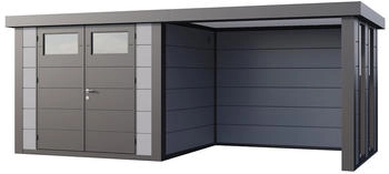 Telluria Classico 2724 552 x 238 cm lichtgrau mit 2 Fenster und Lounge-Anbau rechts