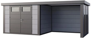 Telluria Classico 3024 582 x 238 cm lichtgrau mit 2 Fenstern und Lounge-Anbau rechts