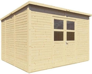 Konsta Gartenhaus Baltrum 2 mit Fu&szlig;boden 337x289cm natur