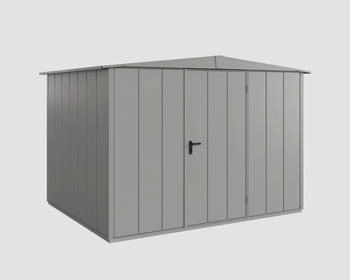Hörmann EcoStar Elegant mit Satteldach Typ 3, 238 x 303 cm, graualuminium, 7,2 m², 1-flüglige Tür