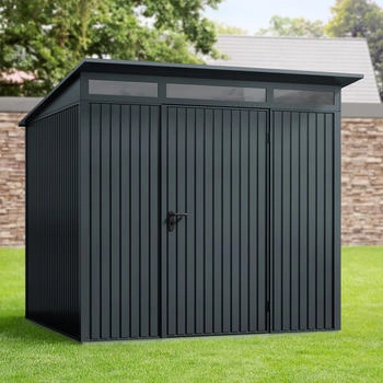 Hörmann EcoStar Trend mit Pultdach Typ 2, 238 x 238 cm, anthrazitgrau, 5,7 m², 1-flüglige Tür