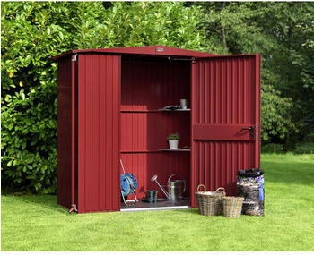 Hörmann EcoStar Trend mit Satteldach Typ 1, 108 x 238 cm, purpurrot, 2,6 m², 1-flüglige Tür